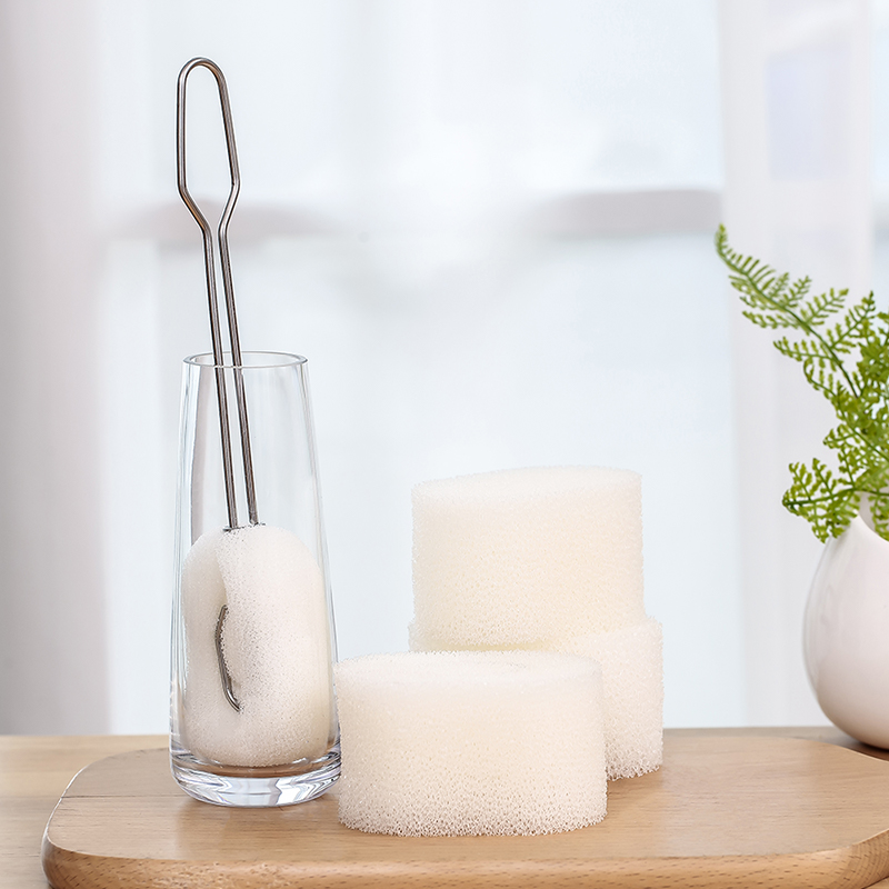 不锈钢手柄海绵洗杯刷奶瓶清洗刷长柄清洁杯刷家用洗碗去茶渍涮子