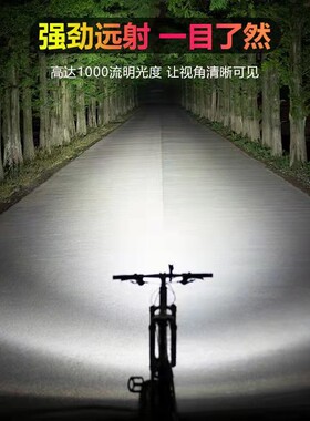 专业山地自行车专用手电筒装在自行车上的灯夜间照明灯超亮夜骑灯