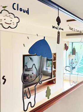 多巴胺茶ADO假窗户涂鸦彩色镜画子装饰豪斯餐厅包挂画奶店布置氛