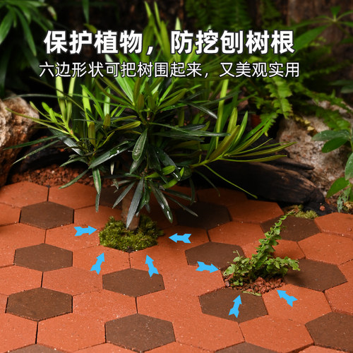 黄缘龟箱造景专用陶土砖小红砖安缘饲养缸环镜保湿地砖陆龟用垫材