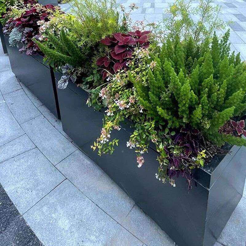 加厚不锈花箱组合户外钢/池围花栏外摆长方形花酒店隔盆断市政花