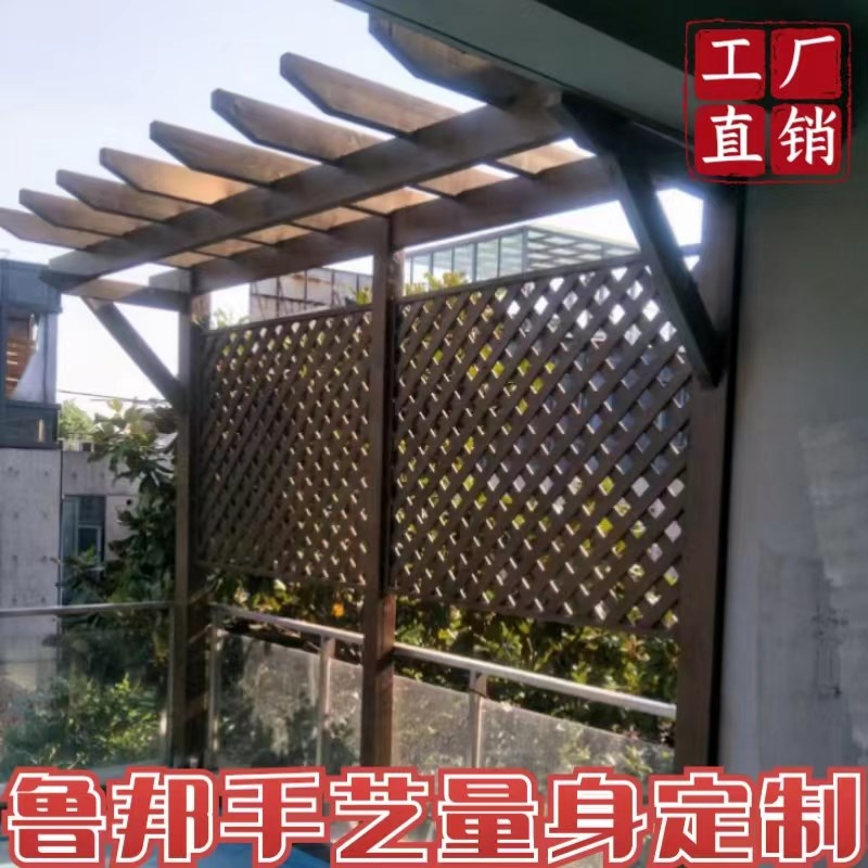 防腐木葡萄架庭院花架户外阳台凉亭碳化木樟子松实木花园装饰廊架