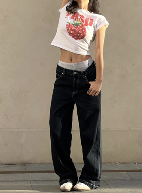 ICVIBE Just chilling·深烘黑蓝 慵懒工装牛仔裤