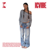 ICVIBE师从Megan 暖调冰蓝破洞宽松直筒牛仔裤 Fox·Cone美式 牛仔