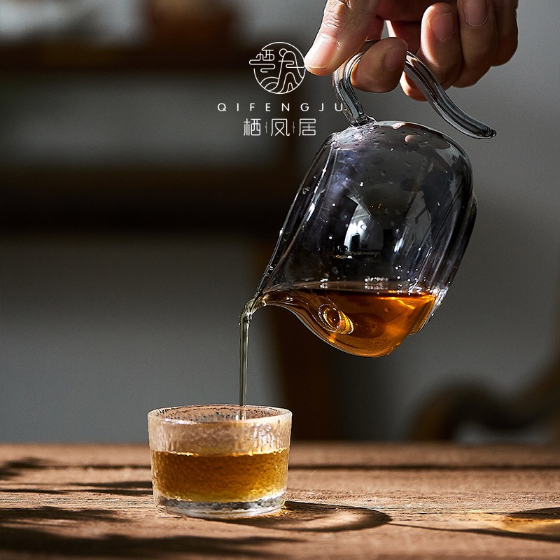 栖凤居耐热玻璃公道杯高端茶海功夫茶具分茶器匀杯茶海公杯公平杯
