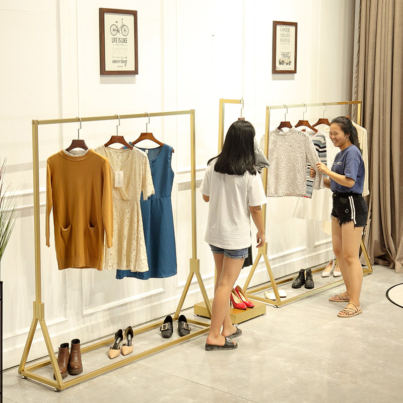 服装店展示架落地式 挂衣架组合店铺陈列架货架上墙 女装衣服架子