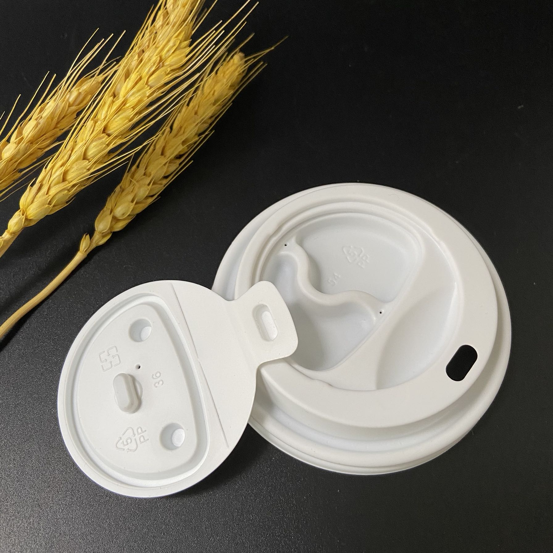 90mm口径咖啡奶茶一次性密封防漏杯盖冷热饮料纸塑外卖打包纸杯盖