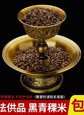 高原青稞家用贡品供护法烟供火供黑青稞装藏曼扎摆件八供养一斤装