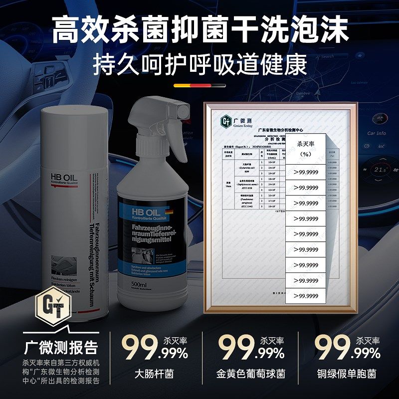 汽车内饰顶棚清洗剂车内绒面车顶织物翻新专用免水洗泡沫清洁神器