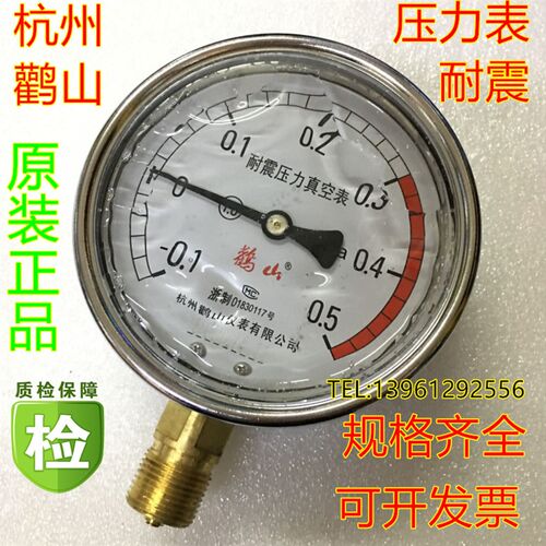 厂家杭州鹳山YN-100耐震压力表油压液压抗震表鹤山压力表真空1.6