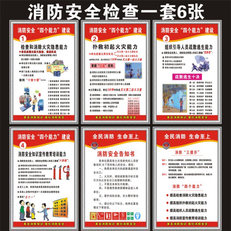 消防安全制度仓库防火标语牌灭火应急预案火灾隐患整改海报标识牌