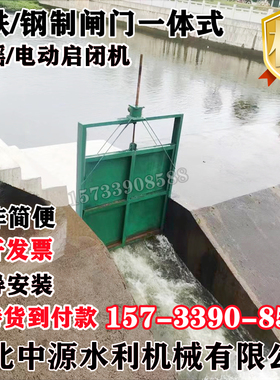铸铁闸门一体式方形圆钢制渠道管道手电筒动启闭机闸门阀污水利灌
