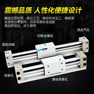磁偶无杆气缸CY1R25/CY3RG25/CY3R25H-100/200/300/400/500带导轨
