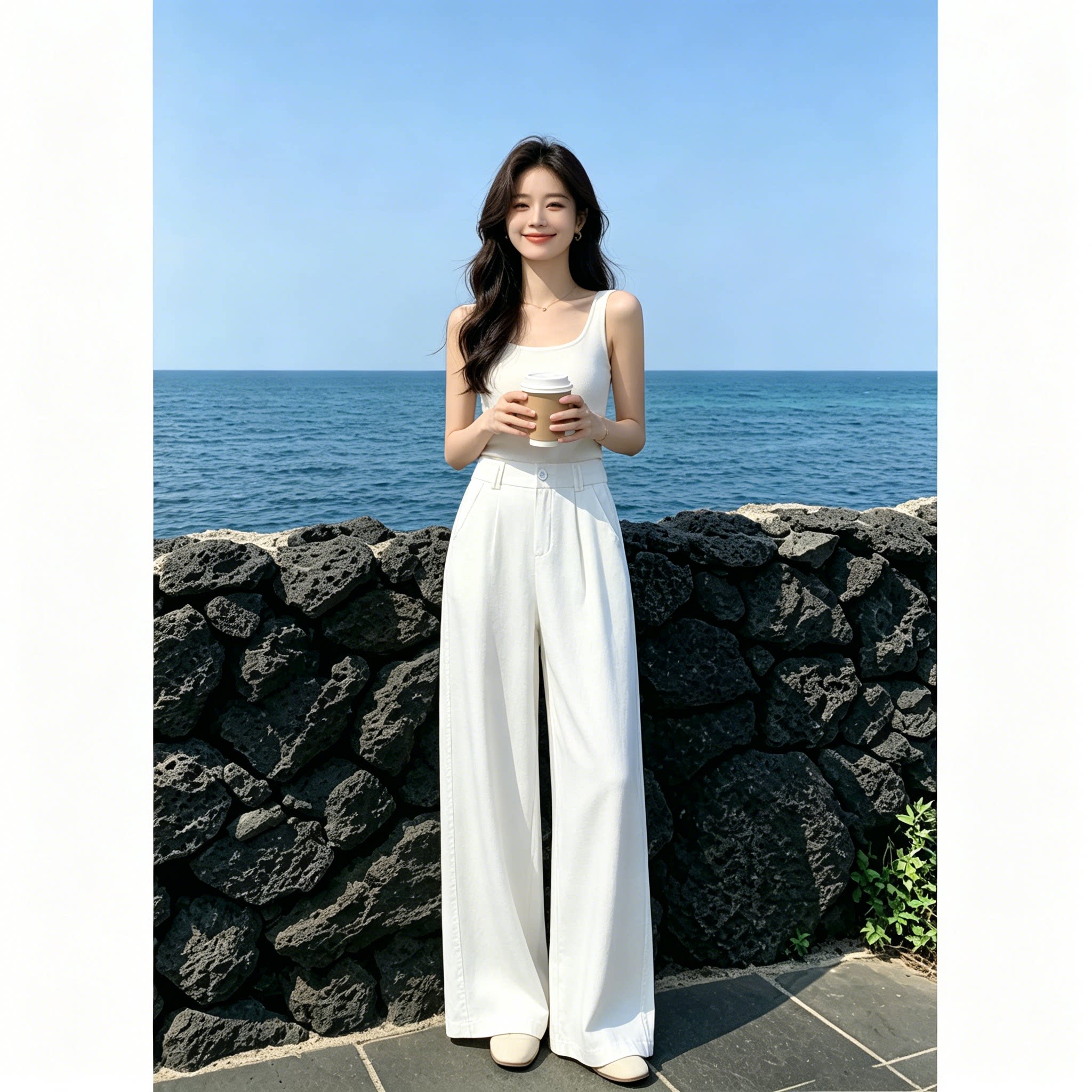 100亚麻裤子女2026年新款夏季气质高腰显瘦垂感老钱风休闲直筒裤图片