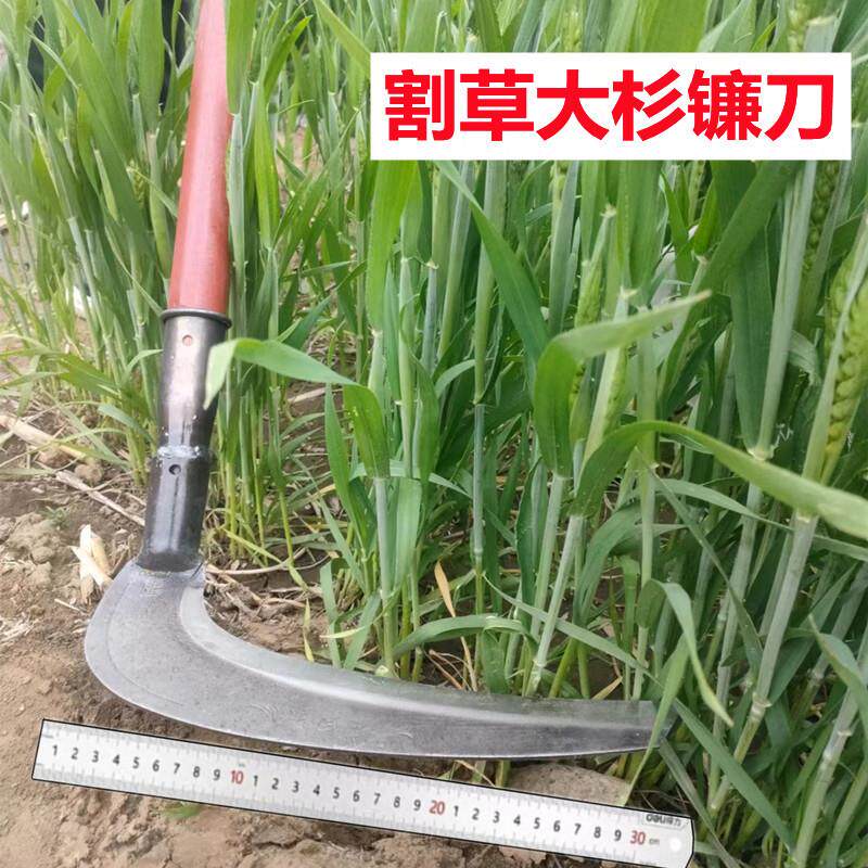 除草长柄农用镰刀头大割草刀专用锰钢衫神器全钢廉手工连刀弯刀廉