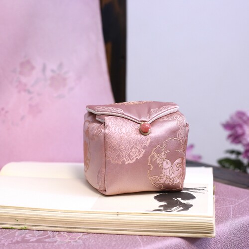 茶具布袋收纳包织金刺绣提花小兔包 壶 陶杯O漆器盒礼品装绸缎布