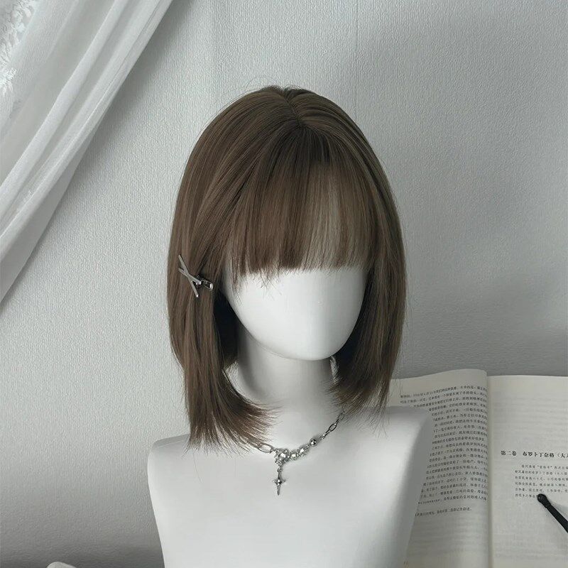 【焦香燕麦d】假发女全头套自然无痕减龄短发波波头仿真整顶假发