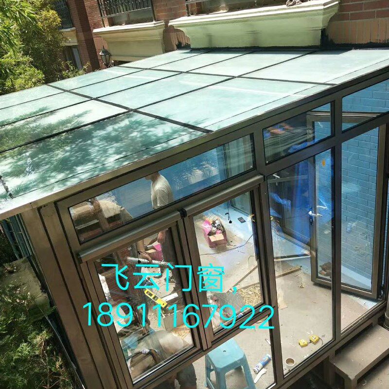 钢化玻璃阳光房遮阳,断桥铝玻璃屋,花园封露台搭建Y钢结构制作