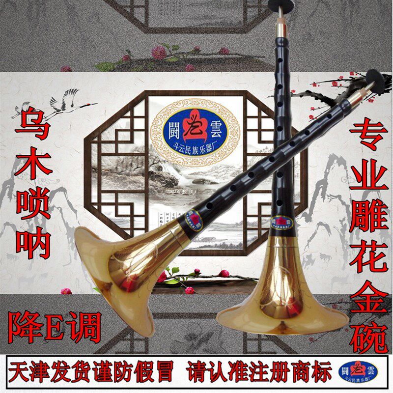 专业演奏级唢呐 专业乌木唢呐 镜面膛 G乌木降E调唢呐 E调唢呐免