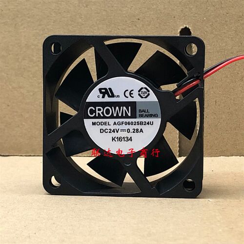 全新CROWN AGF06025B24U DC24V 0.28A 6厘米cm 变频器散热风扇