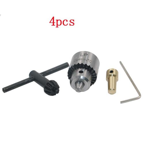 微型电钻夹头 4件套装0.3-4mm 钻夹头连套夹头 尾部孔经3.17mm