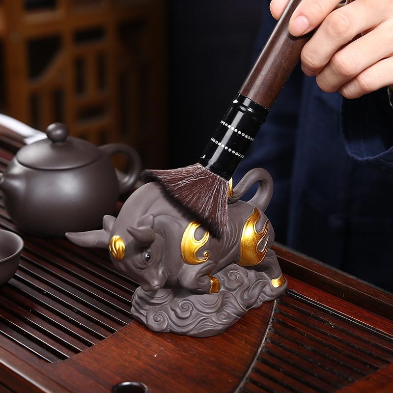 紫砂茶宠摆件牛气冲天禅意可养茶道精品茶玩装饰茶玩奋斗牛