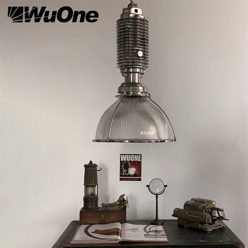 中古wuone灵光逸创 复古工业风吊灯铝材玻璃灯餐厅客厅咖啡厅灯