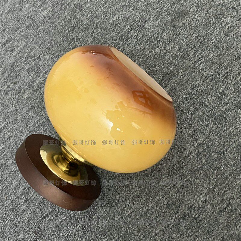 美式中古过道进门玄关单头吸顶灯浪漫法式小阳台灯衣帽间玻璃灯罩