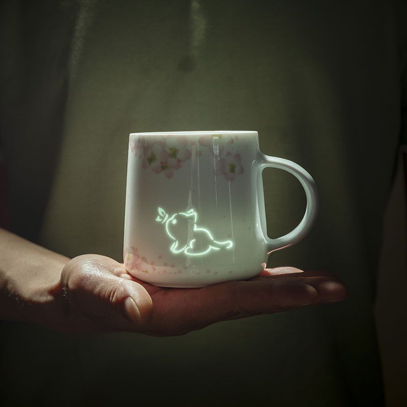 景德镇陶瓷杯子带盖高颜值女生可爱情侣水杯玲珑瓷马克杯创意茶杯