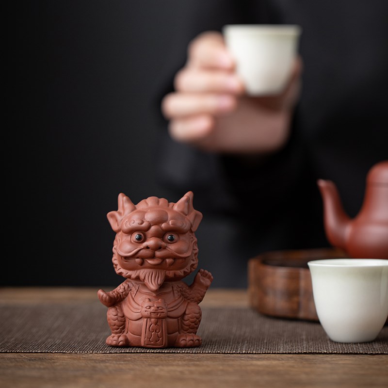 紫砂茶宠摆件可养招财神兽十二生肖龙可爱麒麟茶玩茶桌茶台小摆件