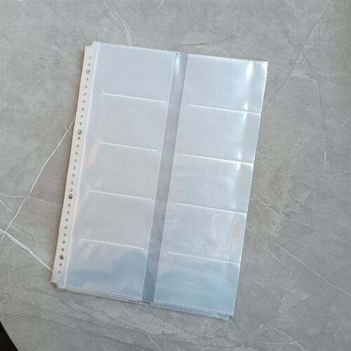 10格卡册活页式名片收纳册正反可放 软PVC外壳A4四孔活页