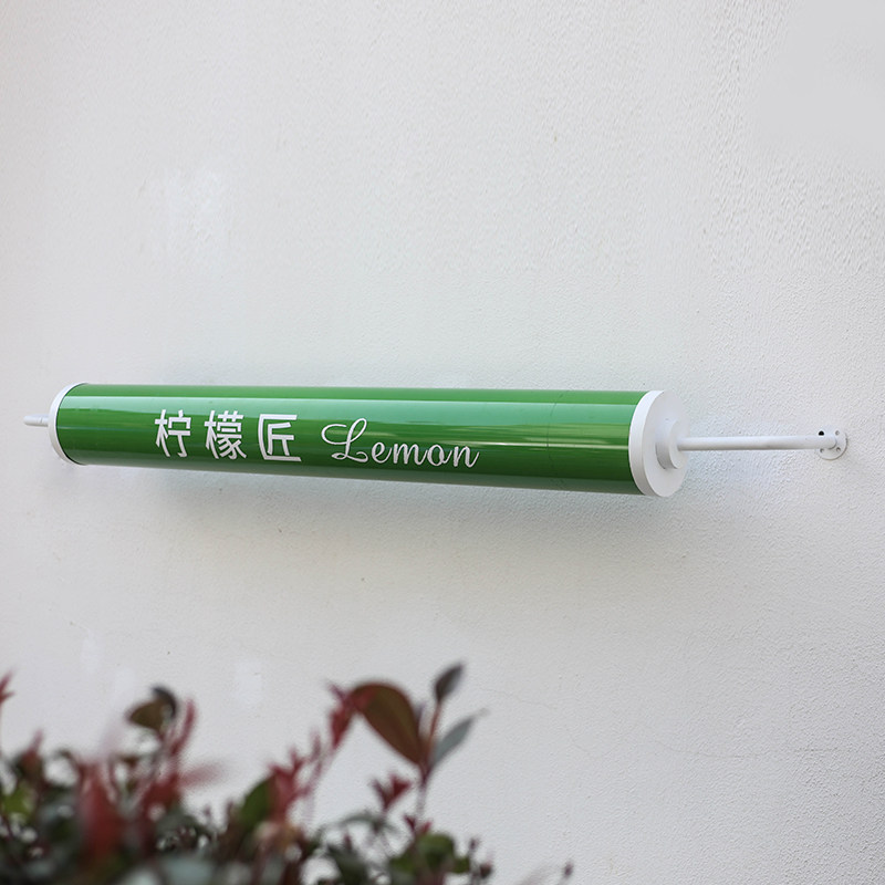 多彩压克力网红灯箱圆柱形简约悬挂广告牌定做创意招牌户外展示牌