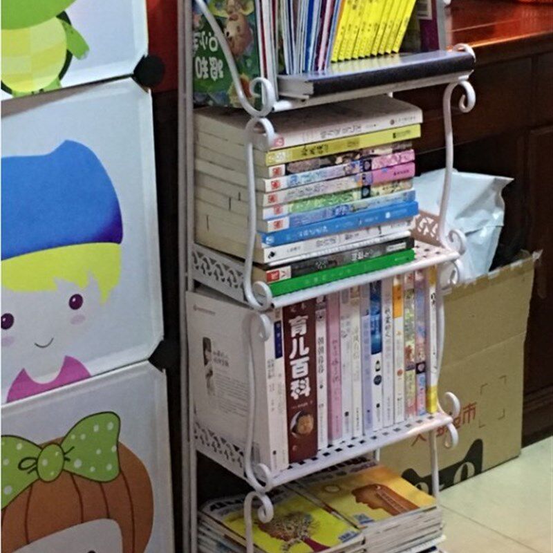 简易儿童小型书架置物架落地宿舍简约收纳架学生创意绘本书柜家用