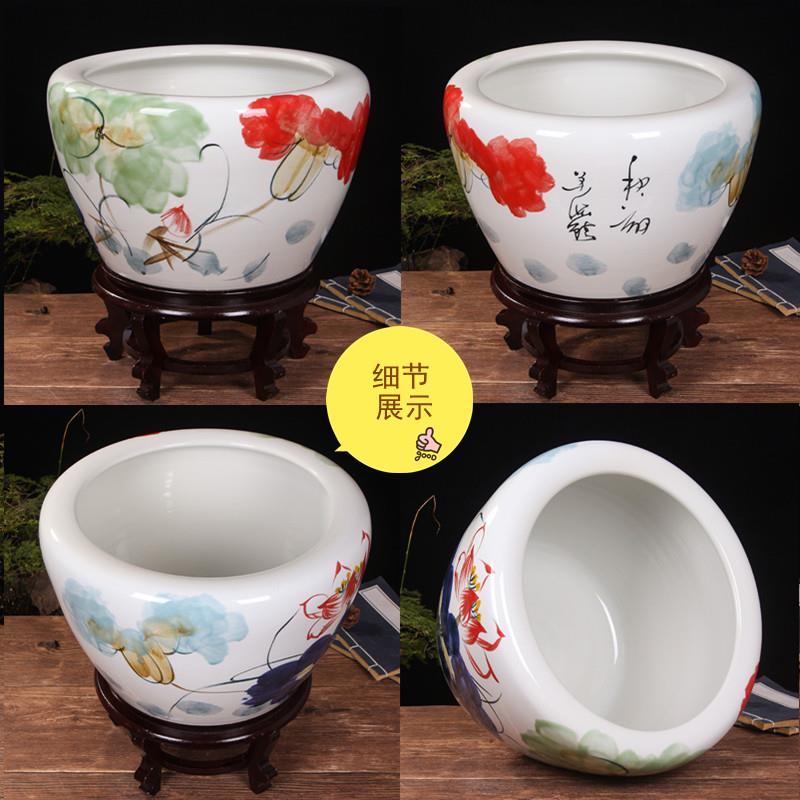 花盆陶瓷绿萝盆大号荷花缸特大种树盆家用落地摆件景德镇精品盆栽