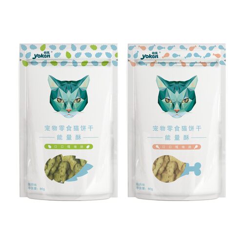 怡亲猫饼干小鱼干小鱼饼干幼猫磨牙猫零食猫薄荷味猫咪零食80g*2