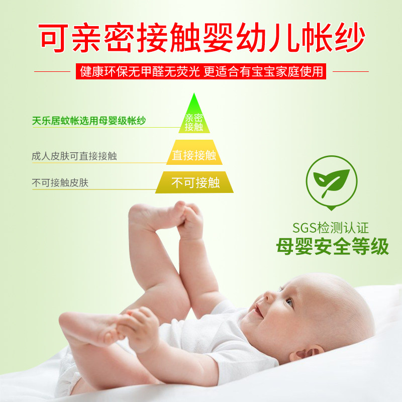 防摔蚊帐2026新款家用蒙古包儿童免安装卧室全底婴儿纹帐防止掉床