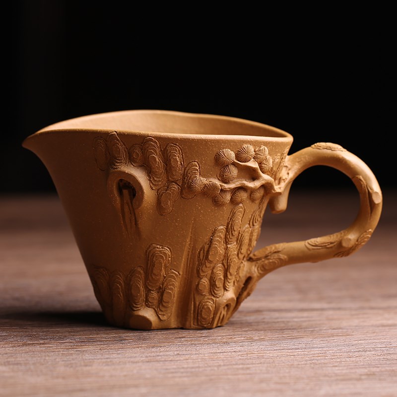 宜兴原矿紫砂茶杯松桩公道杯分茶器主人杯中式功夫茶具全手工名家