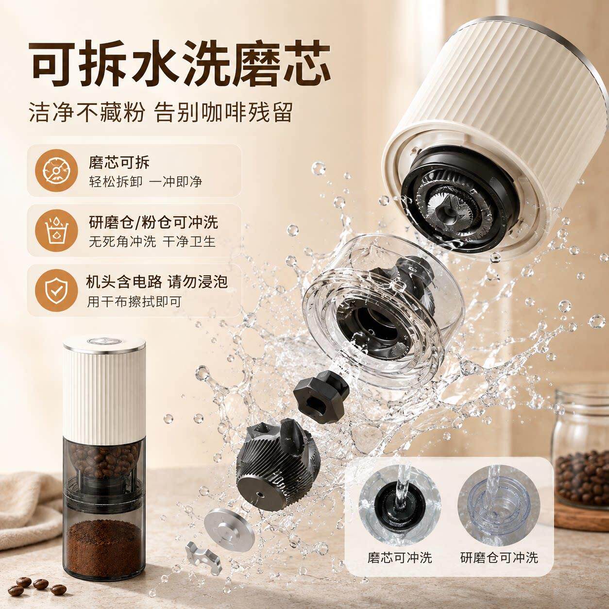 动电磨豆咖啡机家用现磨小型磨粉机便携全自动磨研器手EIR磨咖啡