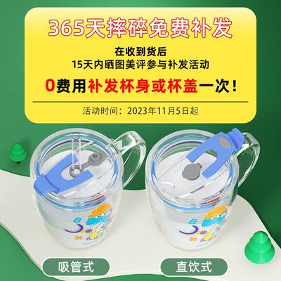 儿子牛奶杯家用防摔宝玻璃微波炉带刻度3岁宝喝奶粉专用杯GF1120A