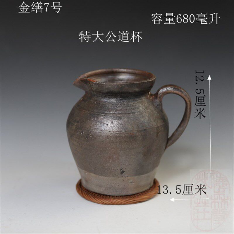 大漆金缮锡补锔钉手作茶具 云南龙窑柴烧原矿 粗陶锔瓷修缮惜物
