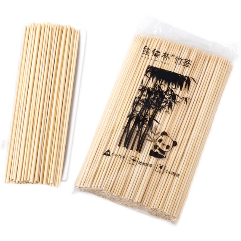 一次性竹签3.5mm*25cm淀粉肠火腿肠烧烤肉串油炸串竹签子商用整箱