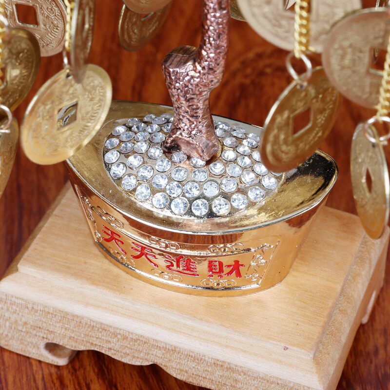 开业礼品发财树铜钱摇钱树居家装饰品摆件客厅玄关办公室摆件