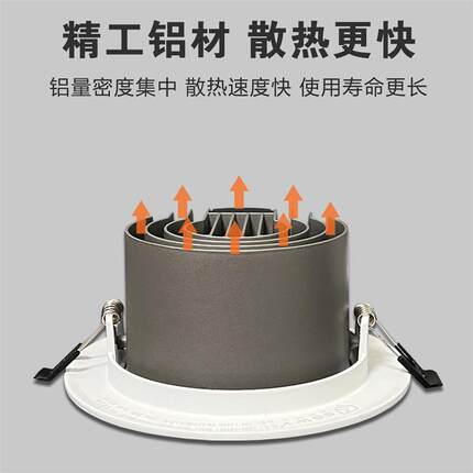 胜世伟业led射灯嵌入式COB天花光源筒灯服装店商用7W12w7公分孔灯