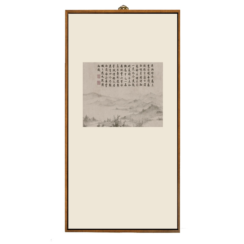 新中式禅意装饰画宋代竖版山水水墨国画茶室壁画书房客厅三联挂画