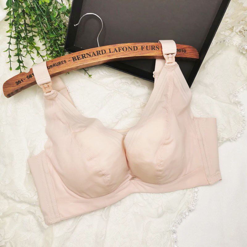 新款哺乳c文胸有钢圈大码内衣上托调整型无痕后背光面全罩杯聚拢