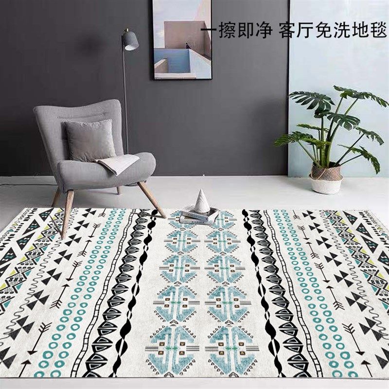 摩洛哥PVC客厅可擦洗地垫 阳台茶几J皮革免洗防水防滑入户地毯