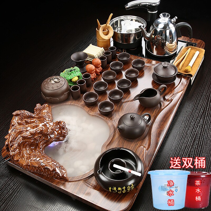 瓷恒堂茶具套装家用客厅整套全自动水一体功夫泡茶台烧水壶茶盘