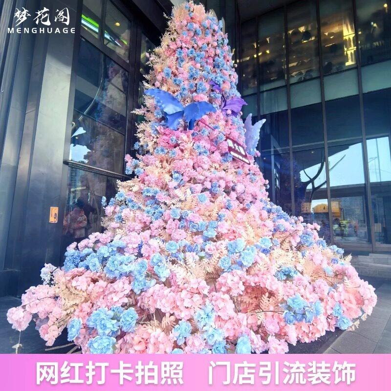 莫花园景瀑布花花墙壁造挂橱窗场景奈布置网红打卡花莫奈瀑布墙仿