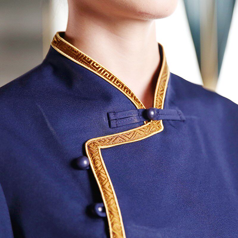 衣研堂服务员工作服长袖中式酒店饭店火锅店员工服装秋冬装女