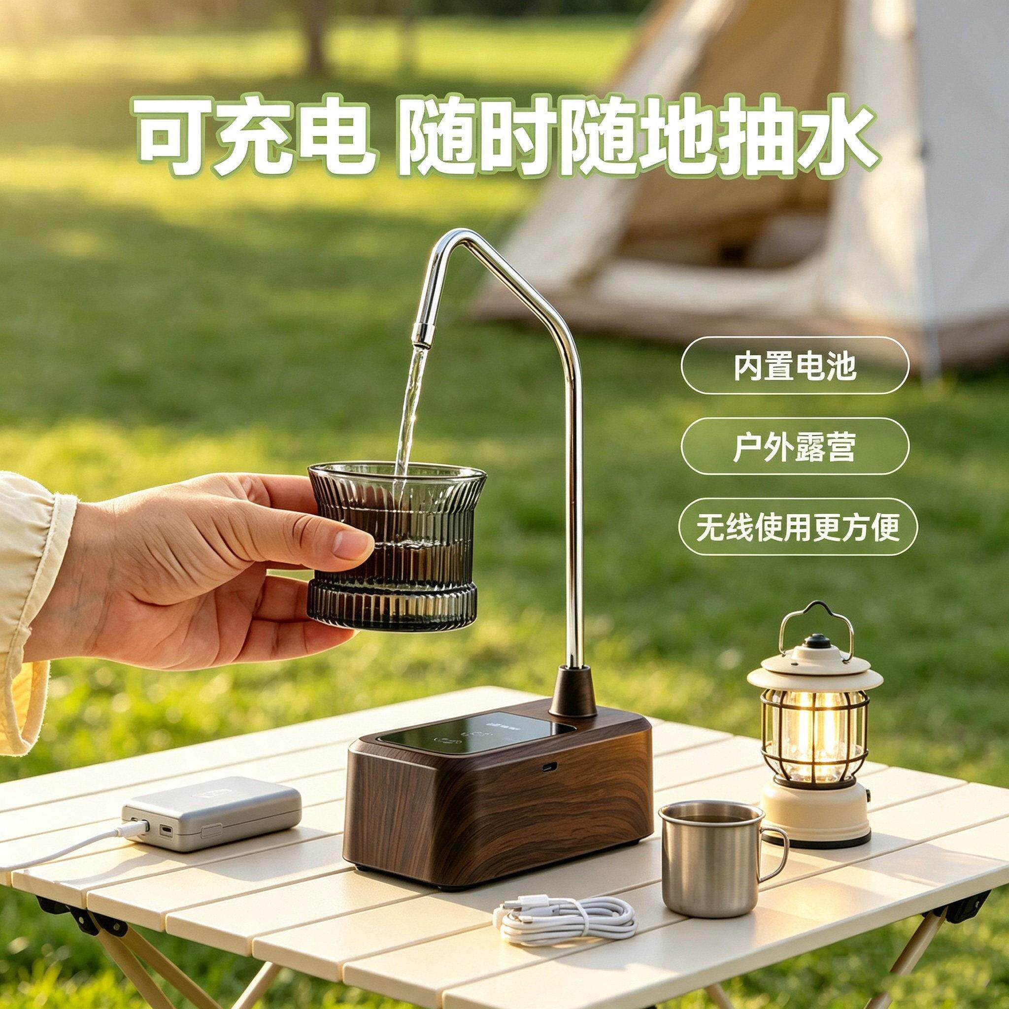 充电抽水器家用充两589用便携式小茶户外加水桌饮水机自动干上型